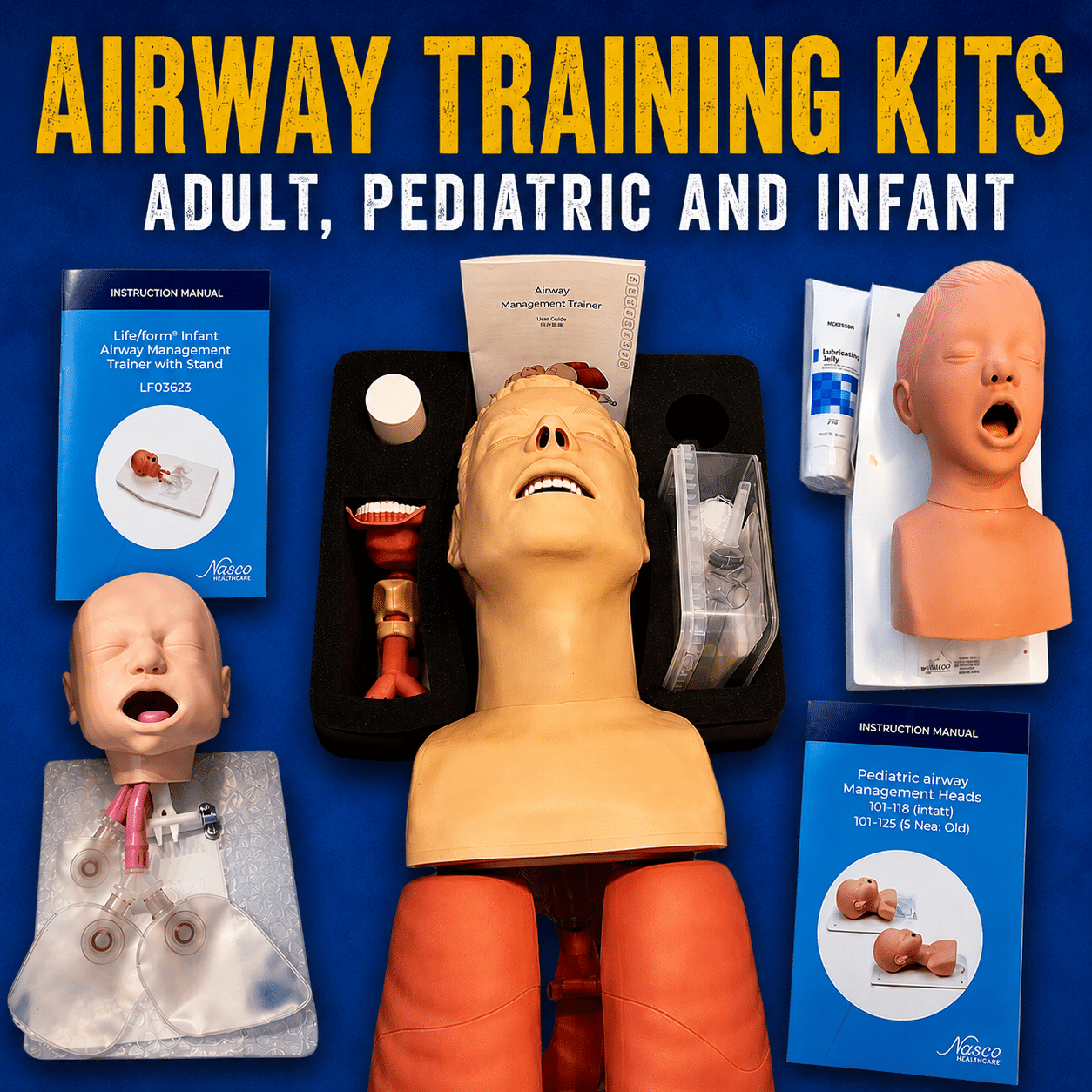 Airway Training Kits, Adult, Pediatric and Infant